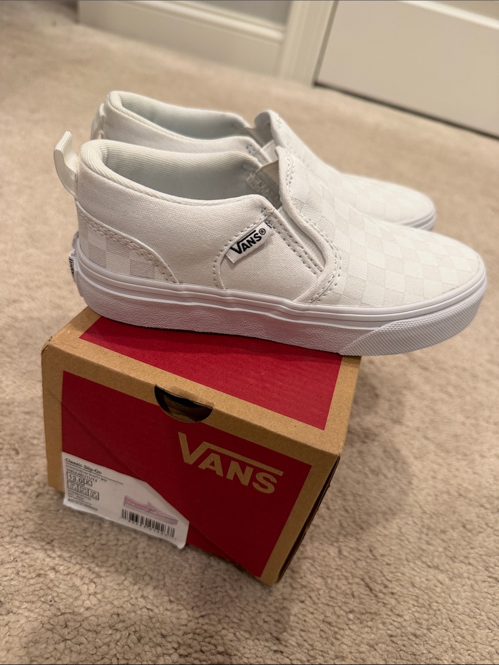 Vans Classic Slip-On Pink & White Checkerboard Women’s Sneakers